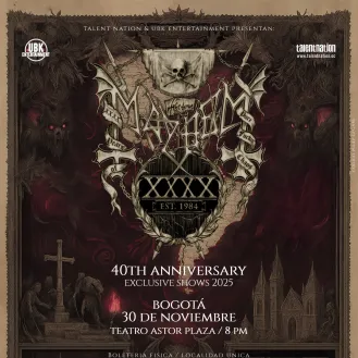 MAYHEM REGRESA A COLOMBIA CON UN SHOW EXCLUSIVO EN BOGOTÁ
