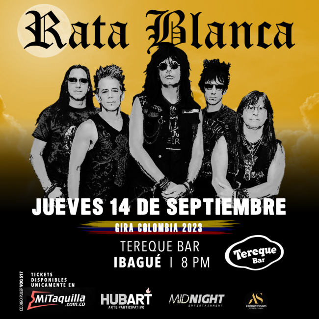 Flayer evento RATA BLANCA - IBAGUÉ
