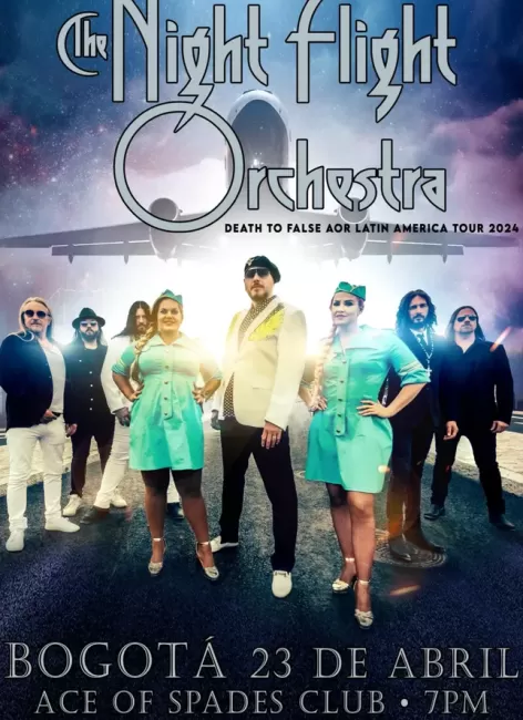 Flayer evento THE NIGHT FLIGHT ORCHESTRA EN BOGOTA